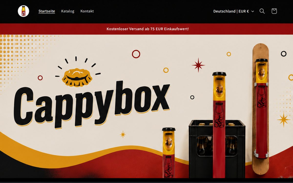 Startseite des Onlineshops von Cappybox
