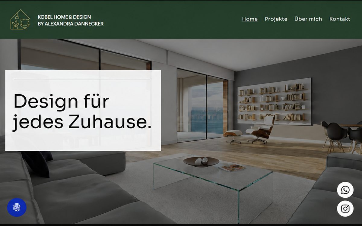Startseite der Website von Kobel Home & Design